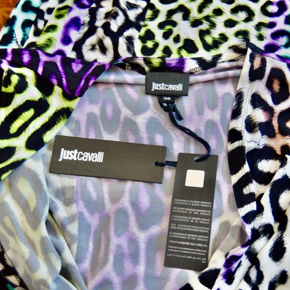 🆕🏷️ Multicolor animal print asymmetrical dress. by Roberto Cavalli - Picture 3 of 15